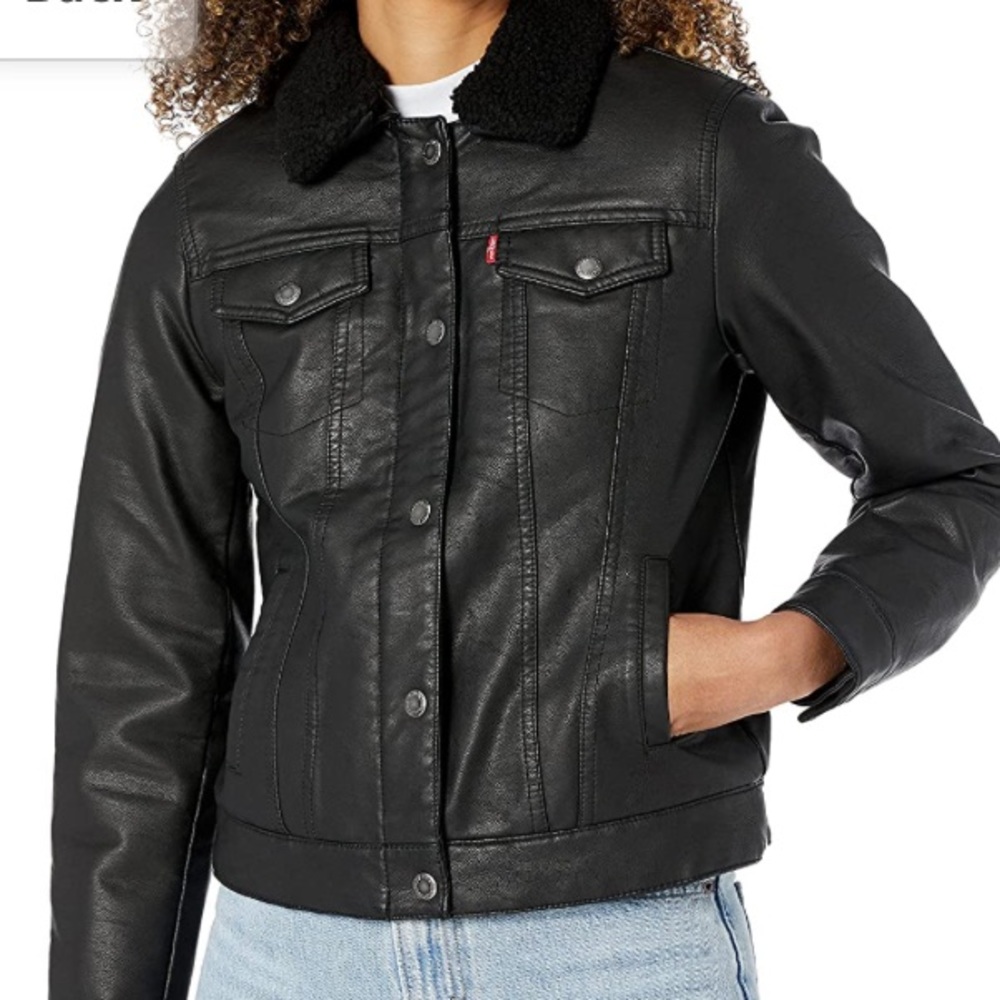 Levi's Women's Sherpa Faux Leather Trucker Jacket